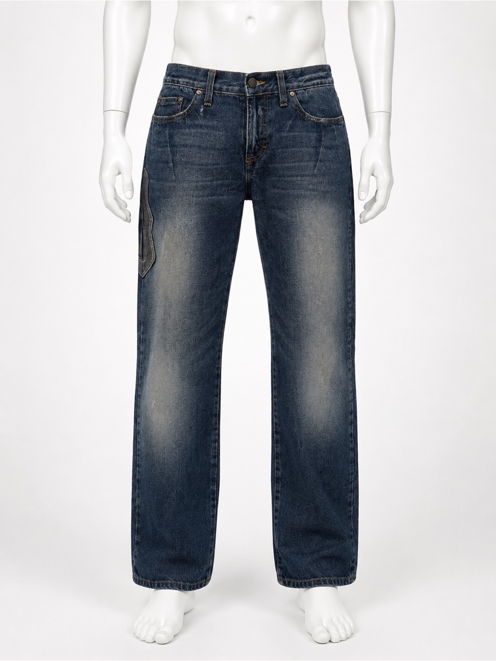 Just Cavalli Men's Washed Blue Relaxed Jeans